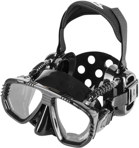 Dive Mask with Ear Covers, Scuba Diving Pressure Equalization Gear, Tempered Glass Twin Lens